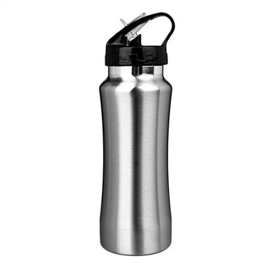 750ml Edelstahl Sportflasche Flip Stroh Deckel